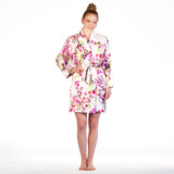 Luxury Silk Robe |  Island Orchid Shortie