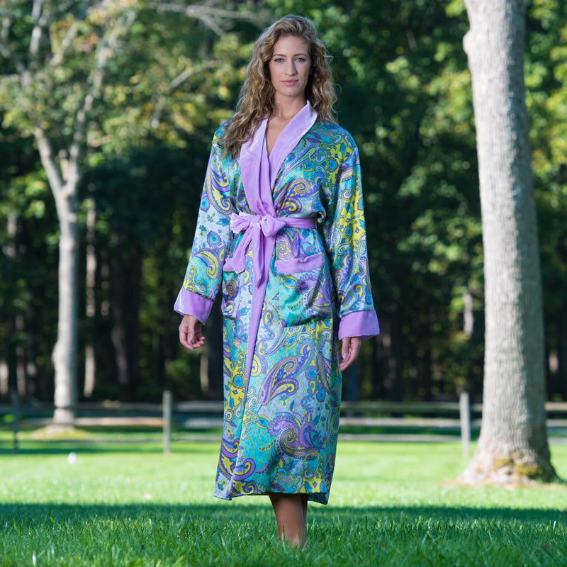 Luxury Dressing Gown Paisley Haze Robe SoffiaB