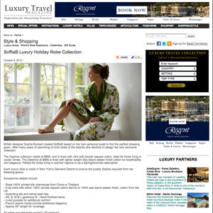 Luxury Travel Magazine Features SoffiaB For The Holidays