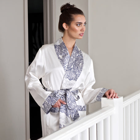 Indigo Moonlight Silk Robe