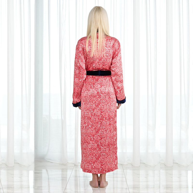Silk Handpainted Cherry Blossom Long Kimono Robe | Floral kimono robe,  Kimono, Long kimono robe